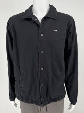 Vans Torrey Men's Black Skate Torrey Cotton Canvas Snap Button Jacket (Medium)